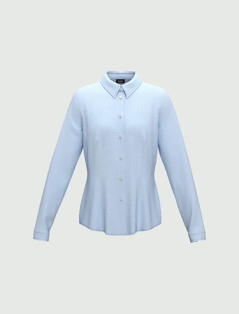 Racer Stretch Poplin Shirt in Light Blue | EMME