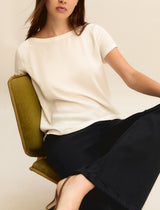 Cartone Wool White Silk Blend Blouse | EMME