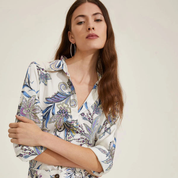 Foce Cream Macro Print Shirt | EMME