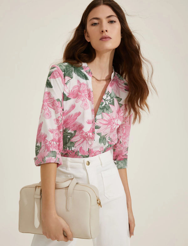 Accolto Shocking Pink Print Blouse | EMME