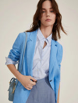 Orata Light Blue Linen Blazer | EMME