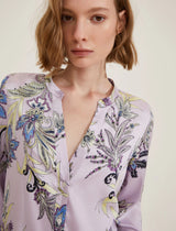 Geova Lilac Macro Printed Shirt | EMME