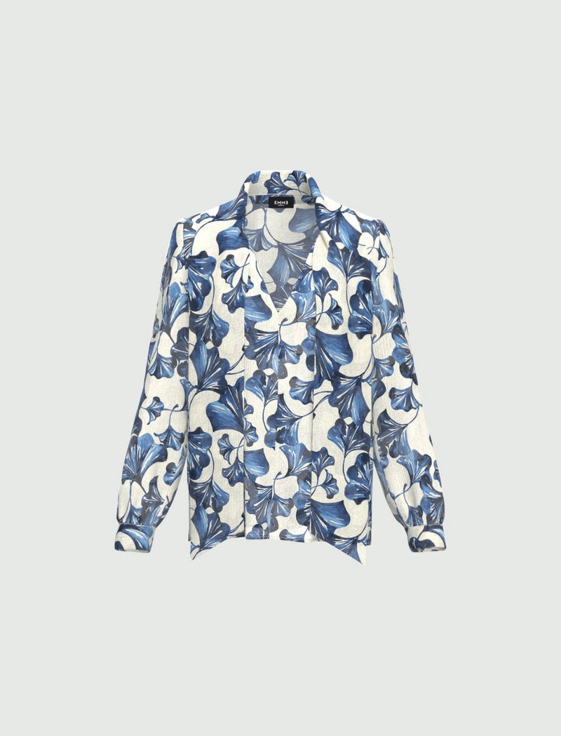 Segovia Printed Pussy Bow Blouse | EMME