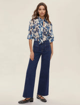 Segovia Printed Pussy Bow Blouse | EMME