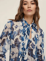 Segovia Printed Pussy Bow Blouse | EMME