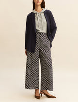 Caraffa Navy Patterned Trousers | EMME