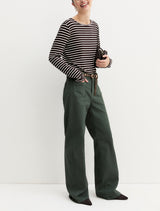 Ridente Green Wide Leg Trousers | EMME