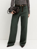 Ridente Green Wide Leg Trousers | EMME