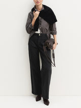 Ridente Black Wide Leg Trousers | EMME