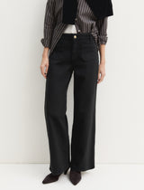 Ridente Black Wide Leg Trousers | EMME