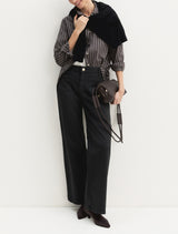 Ridente Black Wide Leg Trousers | EMME