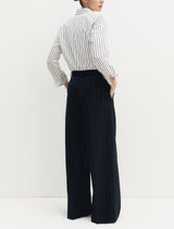 Baff02 Navy Pinstripe Trousers | EMME