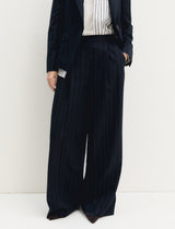 Baff02 Navy Pinstripe Trousers | EMME