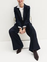 Baff02 Navy Pinstripe Trousers | EMME