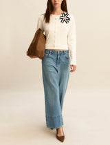 Cropped Light Wide Leg Jeans | EMME