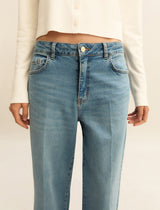 Cropped Light Wide Leg Jeans | EMME
