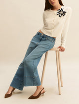 Cropped Light Wide Leg Jeans | EMME