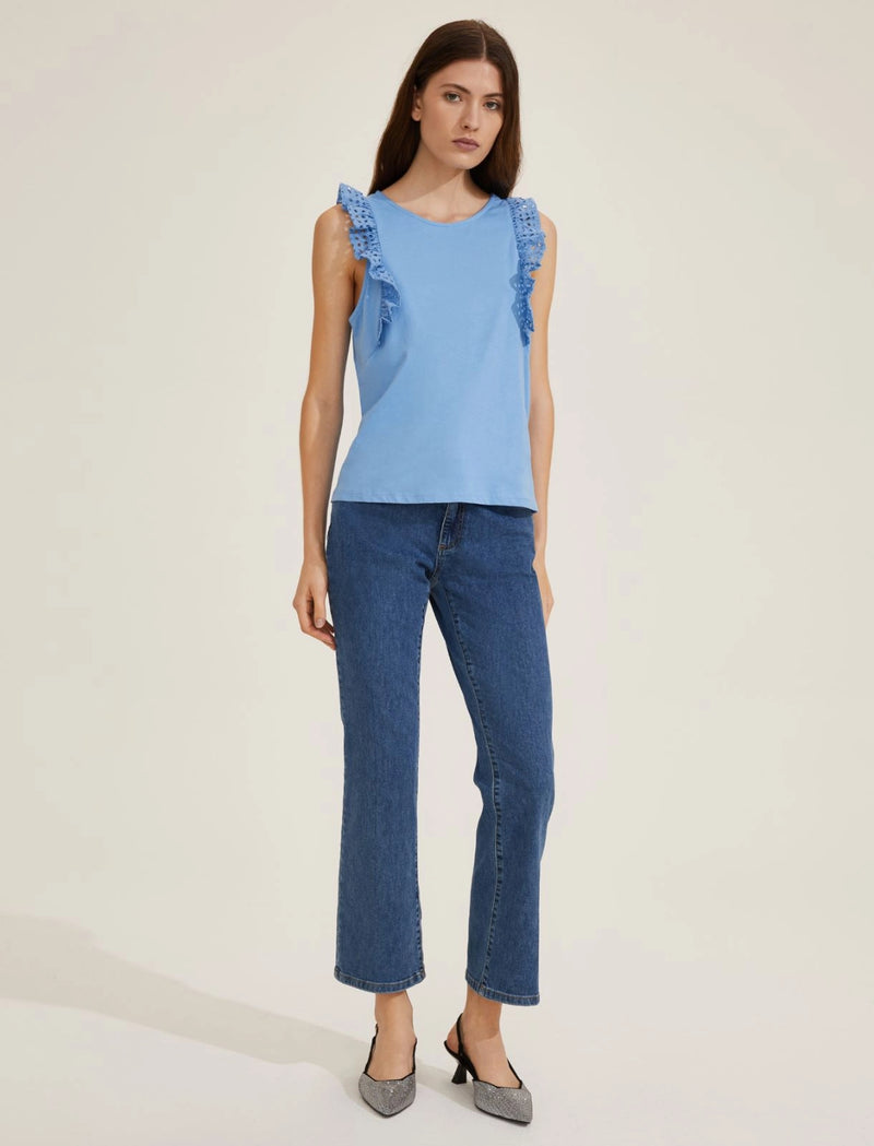 Ibisco Cornflower Blue Bootcut Jeans | EMME