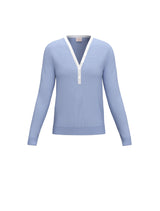 Placido Light Blue V-Neck Jumper | EMME