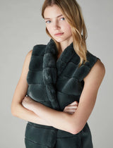 Pianosa Long Green Faux Fur Gilet Coat | EMME