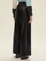Anello Black Faux-Leather Trousers | EMME