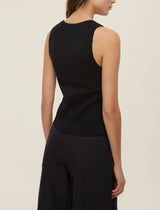 Cabras Black Ribbed Vest | EMME