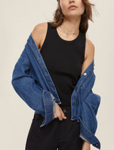 Cabras Black Ribbed Vest | EMME
