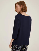 Lidia 3/4 Navy Top | EMME