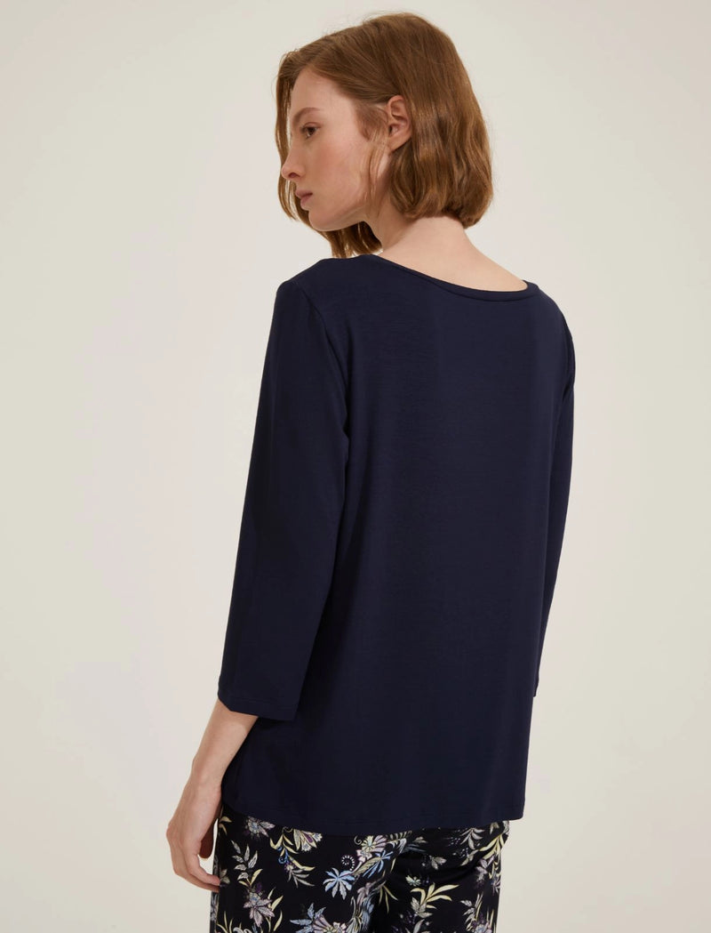 Lidia 3/4 Navy Top | EMME