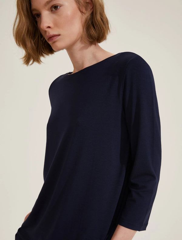 Lidia 3/4 Navy Top | EMME