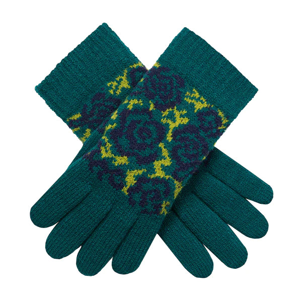 Rose Patterned Jacquard Knitted Gloves | Dents