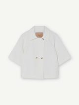 Nora White Cape Jacket | Gustav