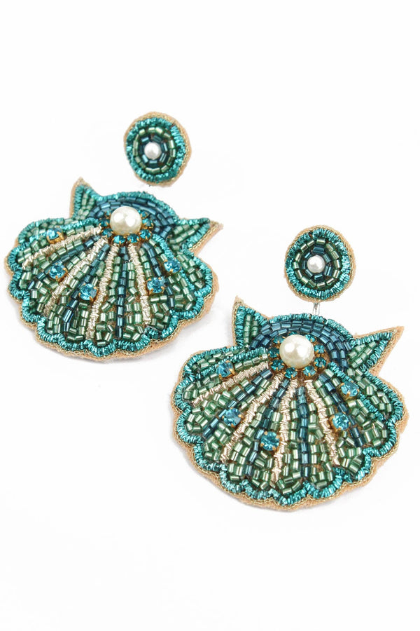 BLUE SHELL EARRINGS