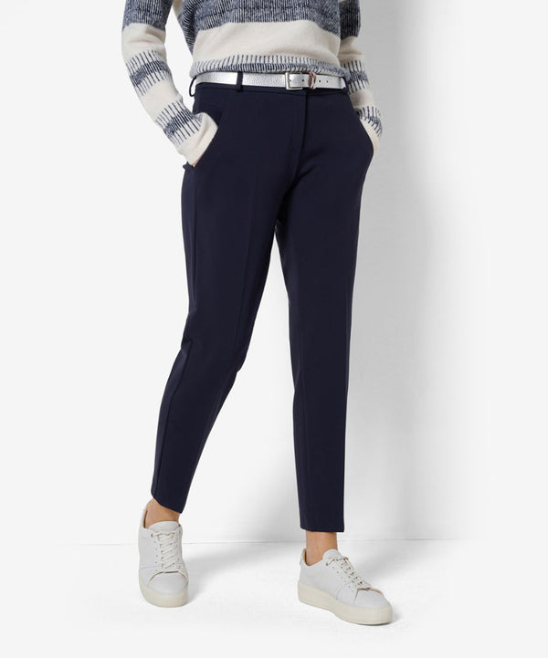 Maron Navy Jersey Classic Trousers | Brax