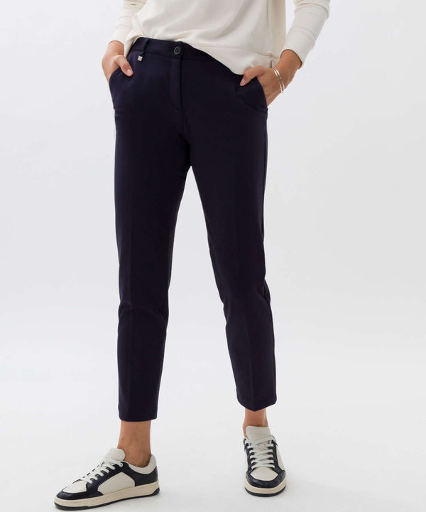 Maron Jersey Trousers in Navy | Brax at Sarah Thomson Melrose