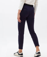 Maron Jersey Trousers in Navy | Brax at Sarah Thomson Melrose | Back of trousers on model