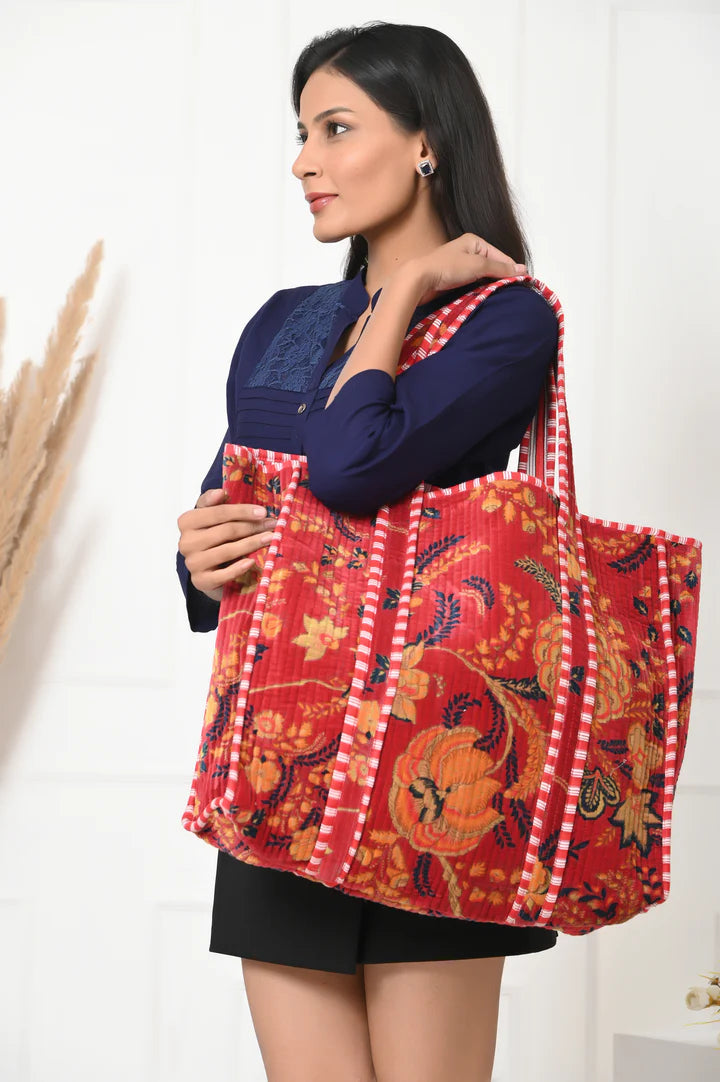 The Ultimate Velvet Floral Tote | Conscious Yoga Collective