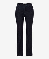 Mary Clean Dark Blue Denim Bootcut Jeans | Brax. at Sarah Thomson | Front pack shot