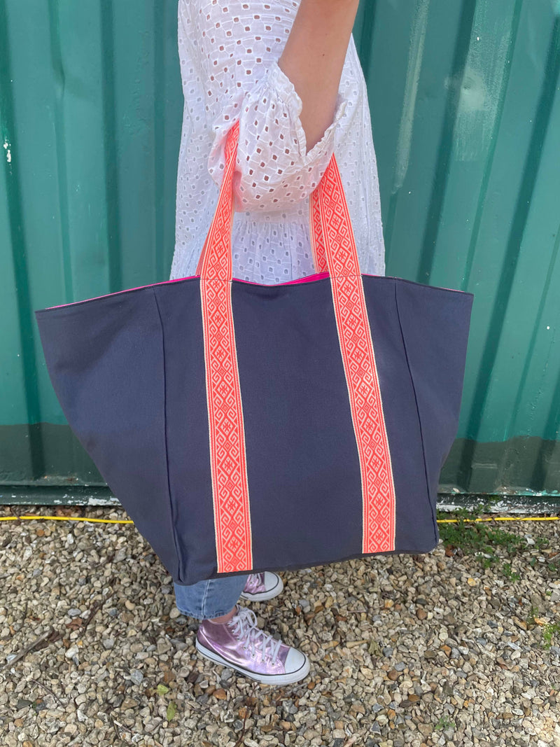 LARGE NAVY TOTE BAG