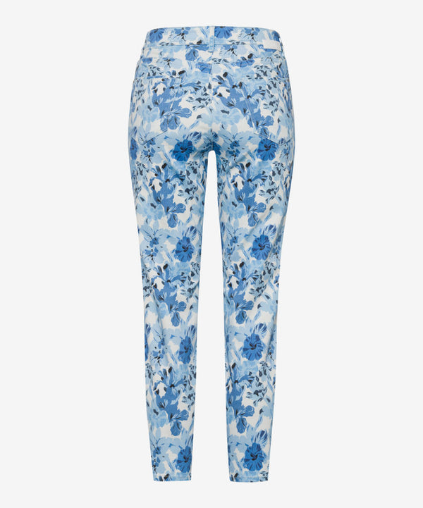 Mary S Blue Floral Cropped Trousers | Brax