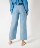 Maine S Clean Light Blue Linen Trousers | Brax