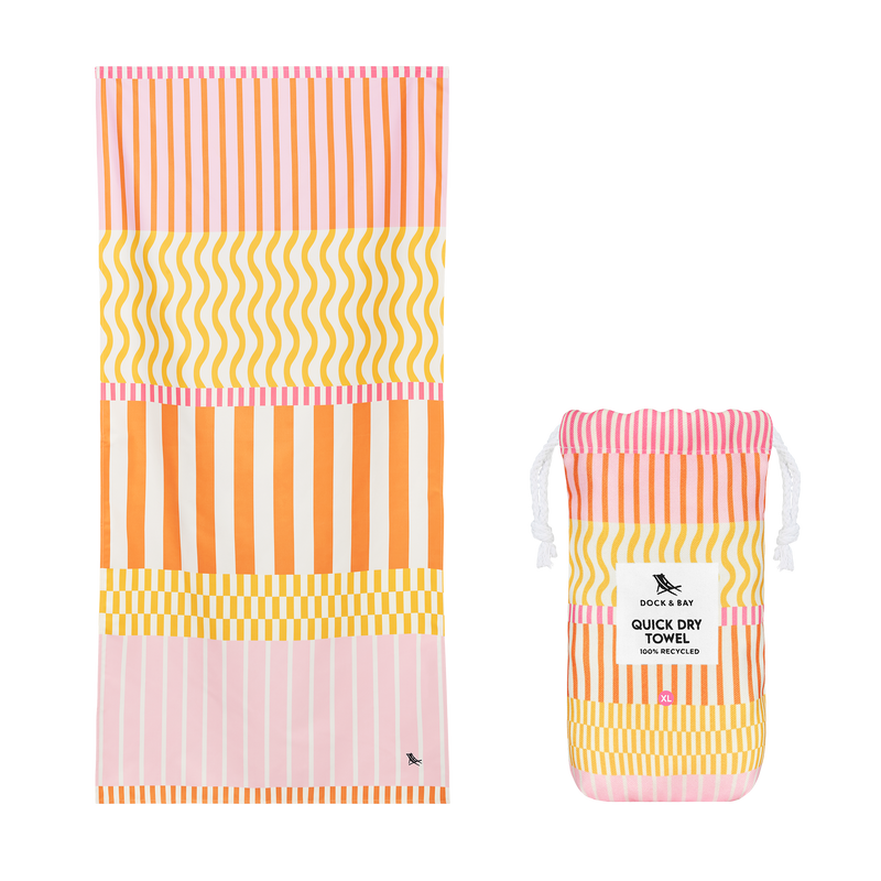 Lemonade Waves Large Quick Dry Towel | Dock & Bay