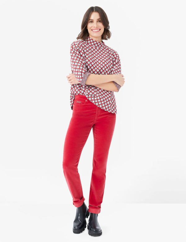 Mary Red Velvet Trousers | Brax