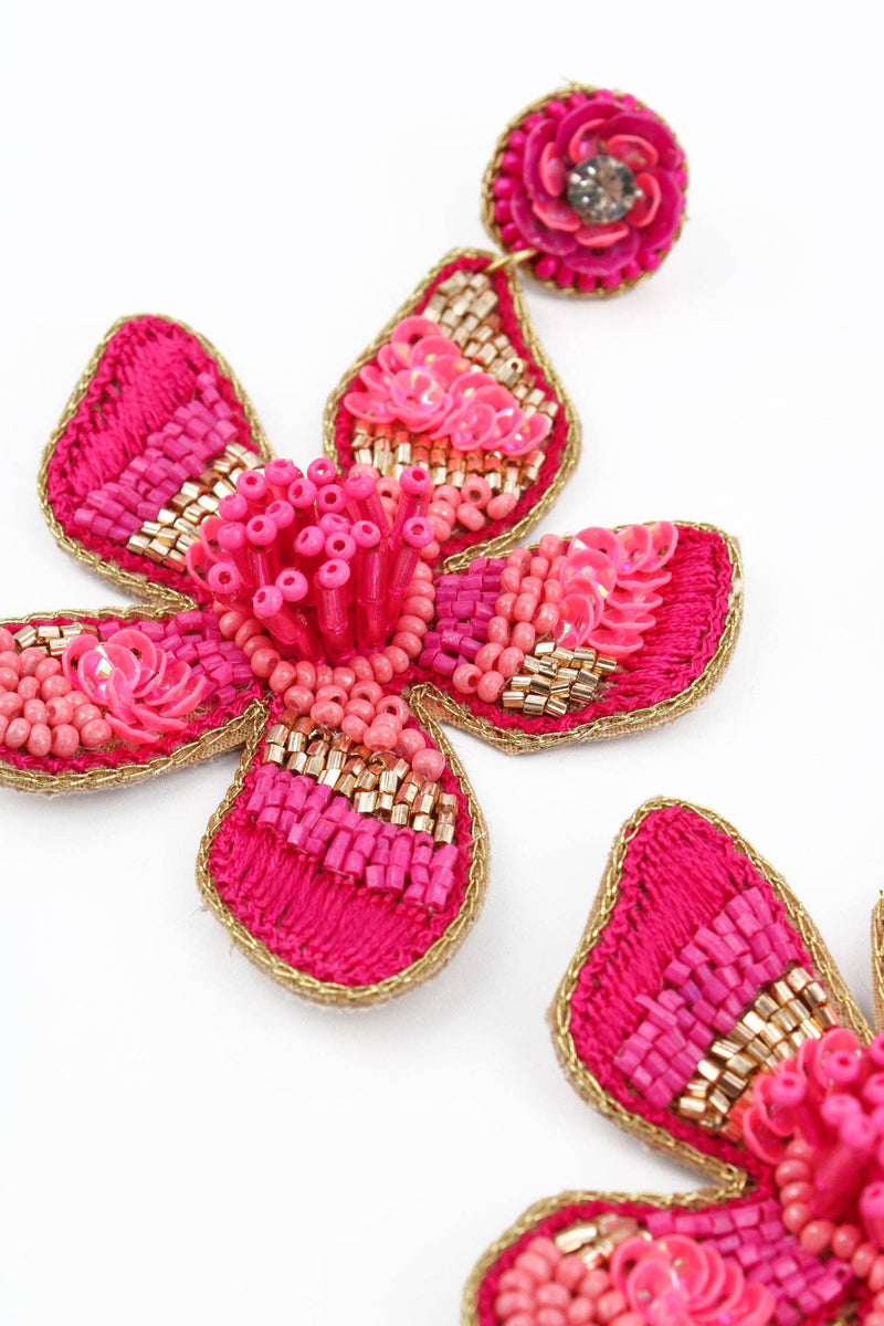 PINK FLOWER EARRINGS