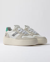 Platform Court White, Green and Glitter Trainers | D.A.T.E Sneakers