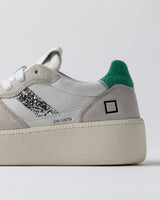 Platform Court White, Green and Glitter Trainers | D.A.T.E Sneakers