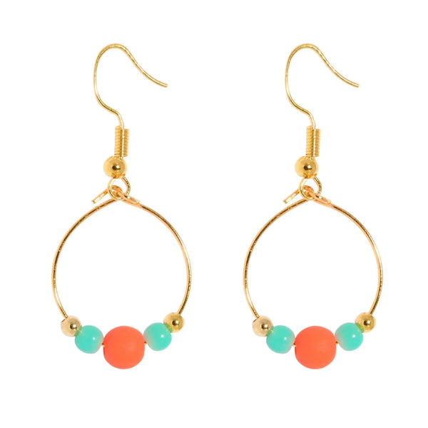 Orange and Aqua Bopper Earrings | Cockatoo