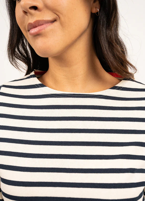 Vaujauny Striped Top with Red Heart Elbow Patches | Saint James