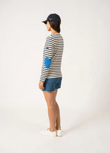 Vaujauny Striped Top with Blue Heart Elbow Patches | Saint James