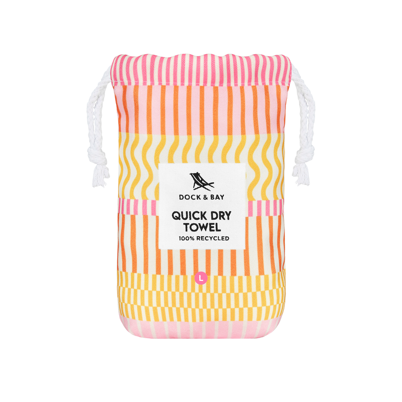 Lemonade Waves Large Quick Dry Towel | Dock & Bay